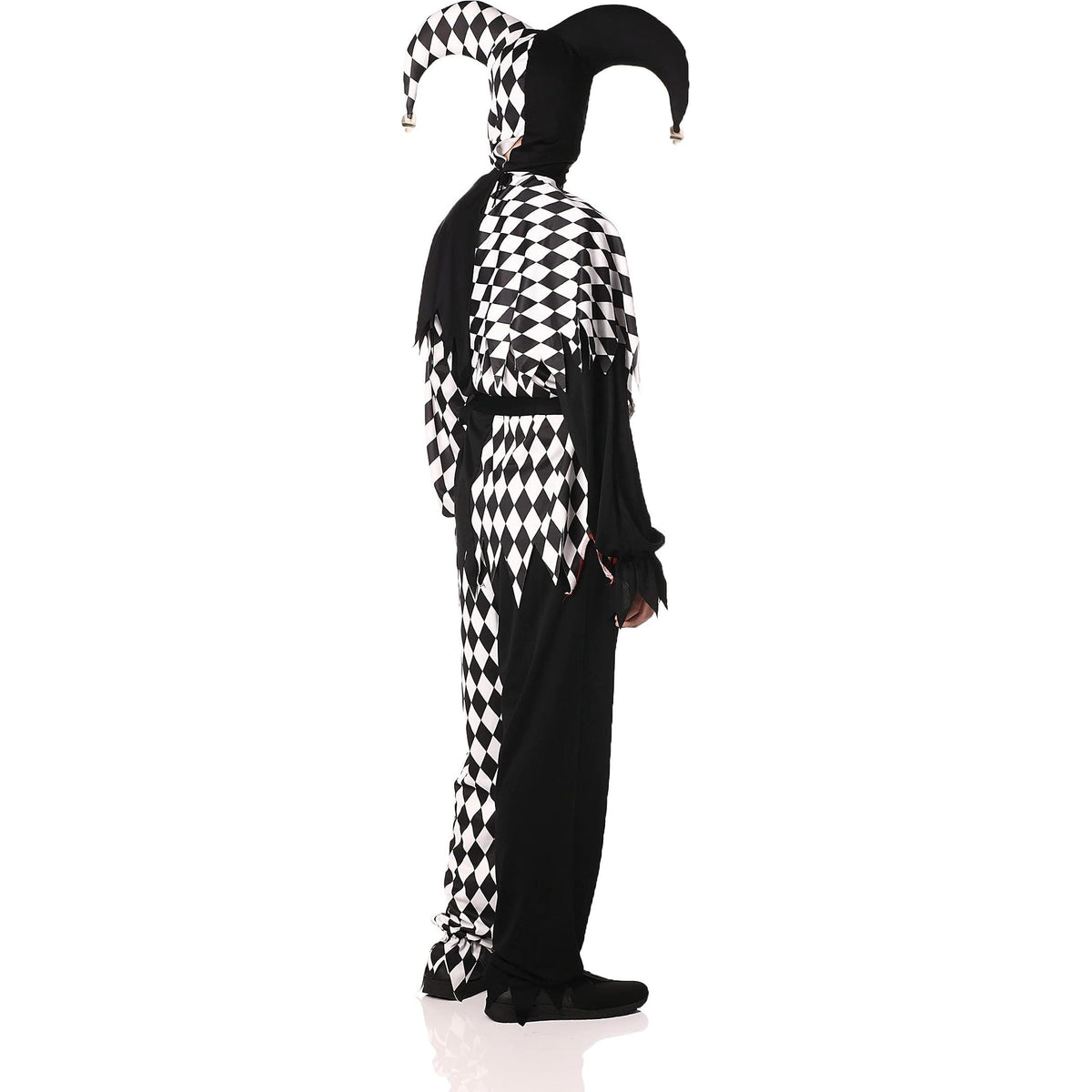 Evil Jester Men's Costume (Black/White) Plus Size