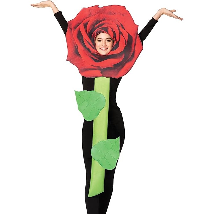 Red Rose Flower Adult Costume