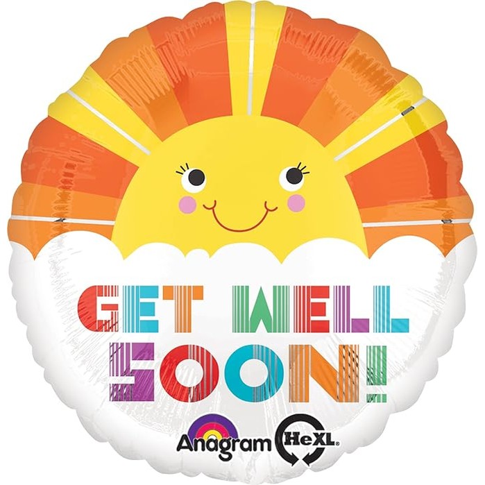 Get Well Soon Sunshine Round Foil Balloon