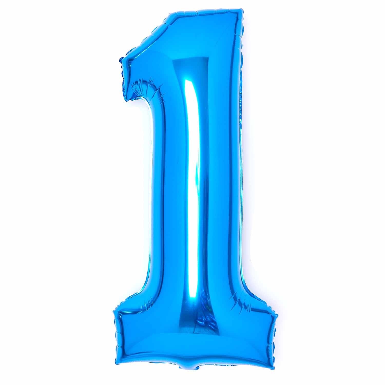 Blue Foil Number 1 Balloon 89cm