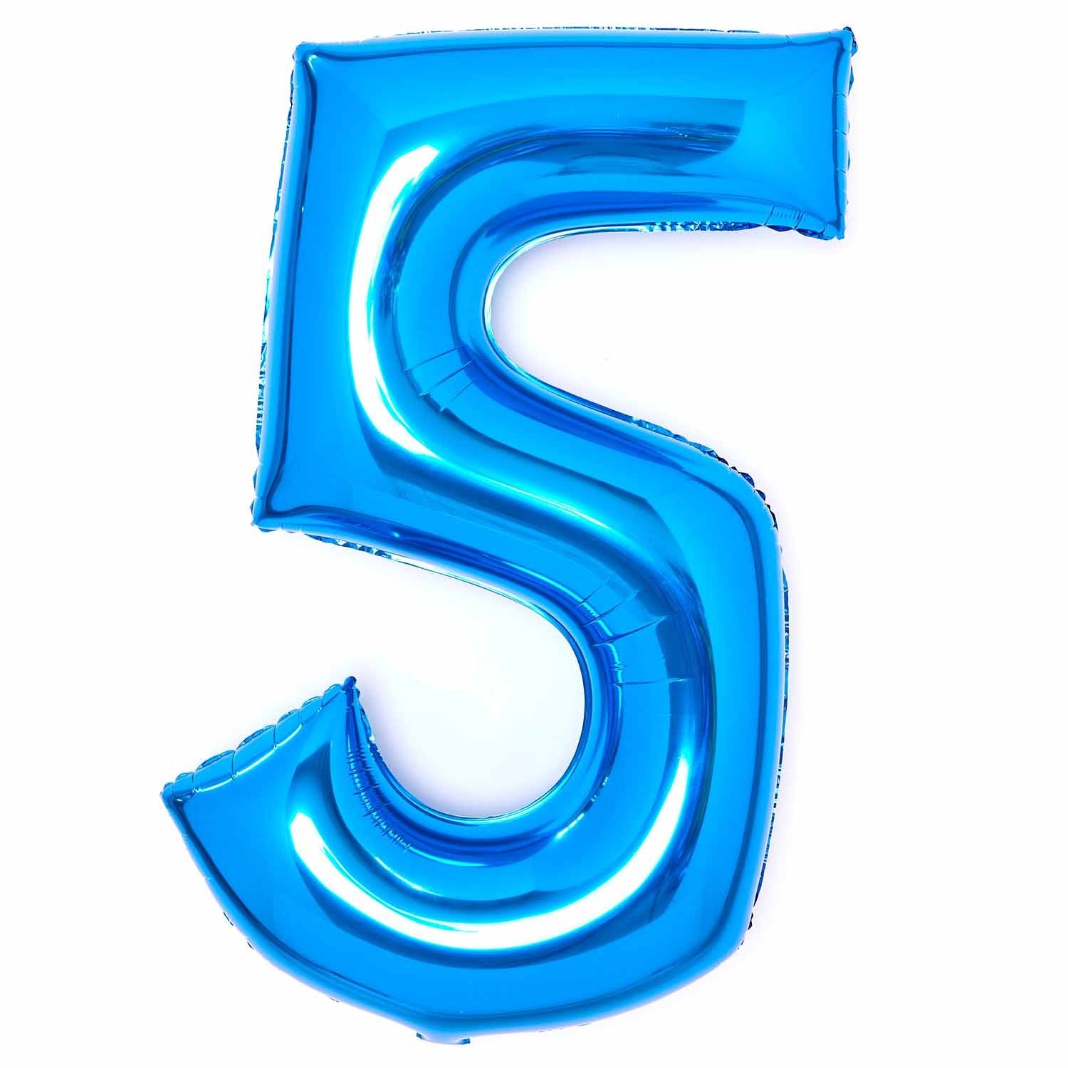 Blue Foil Number 5 Balloon 89cm