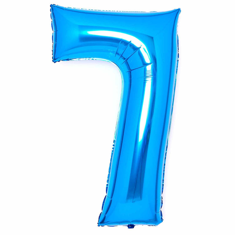 Blue Foil Number 7 Balloon 89cm