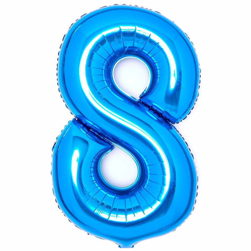 Blue Foil Number 8 Balloon 89cm