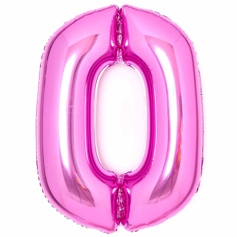 Pink Foil Number 0 Balloon 89cm