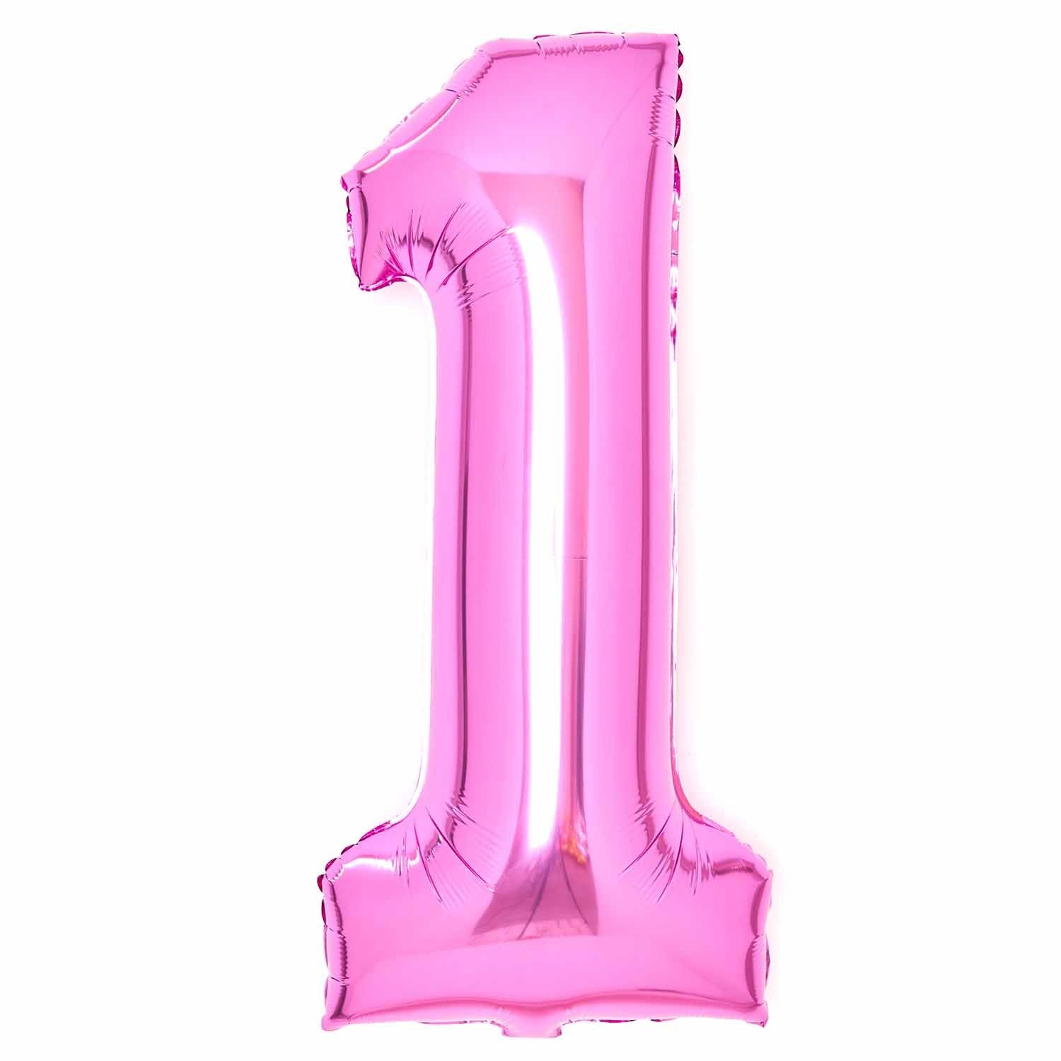 Pink Foil Number 1 Balloon 89cm