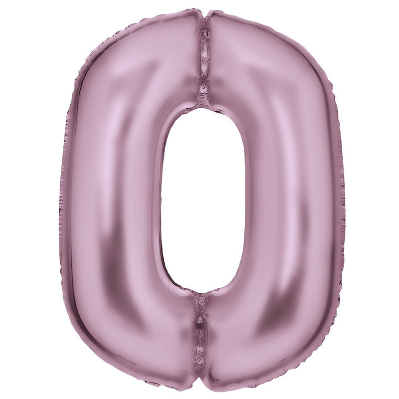 Silk Lustre Pink Foil Number 0 Balloon 89cm