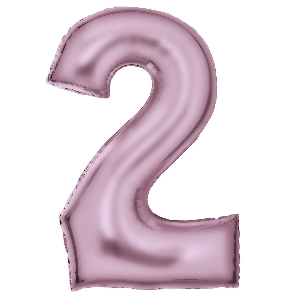 Silk Lustre Pink Foil Number 2 Balloon 89cm