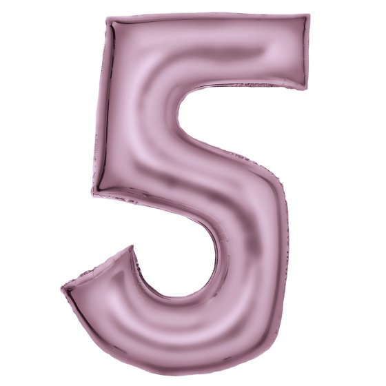 Silk Lustre Pink Foil Number 5 Balloon 89cm