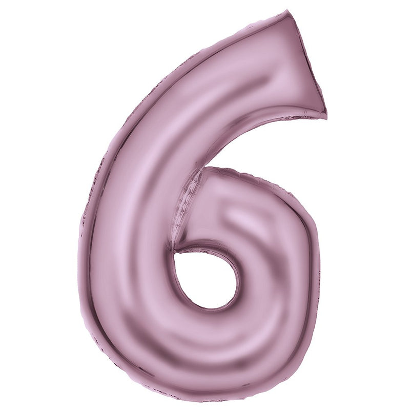 Silk Lustre Pink Foil Number 6 Balloon 89cm