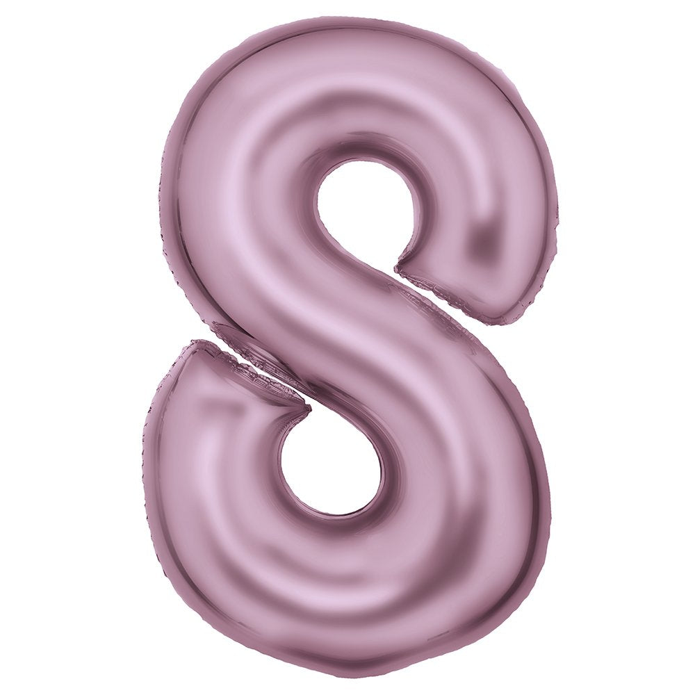 Silk Lustre Pink Foil Number 8 Balloon 89cm
