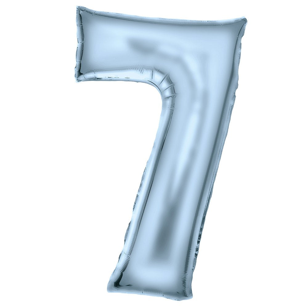 Silk Lustre Blue Foil Number 7 Balloon 89cm