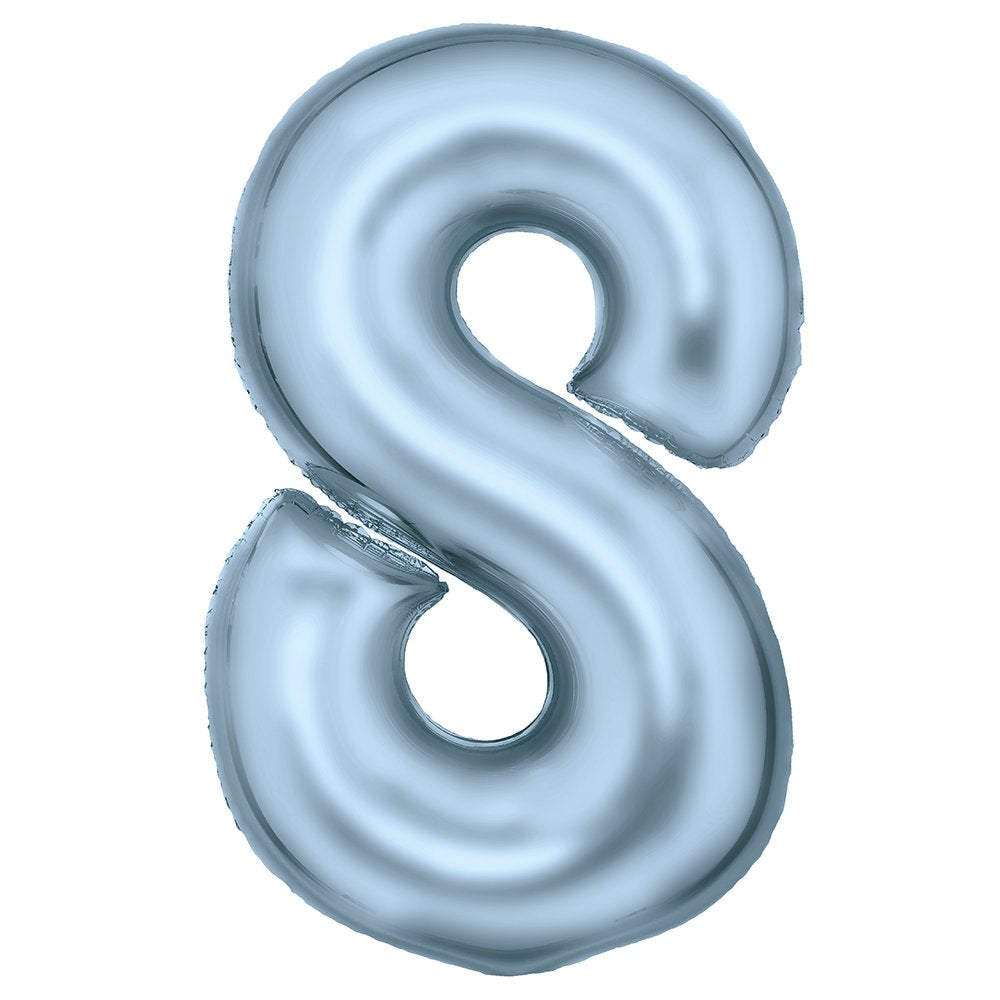 Silk Lustre Blue Foil Number 8 Balloon 89cm