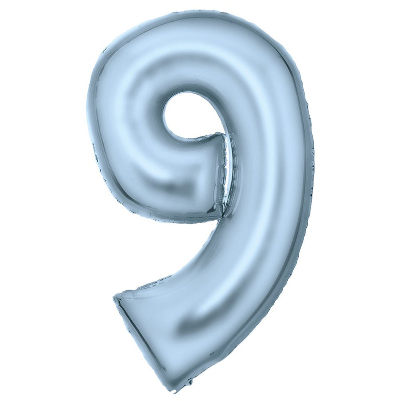 Silk Lustre Blue Foil Number 9 Balloon 89cm