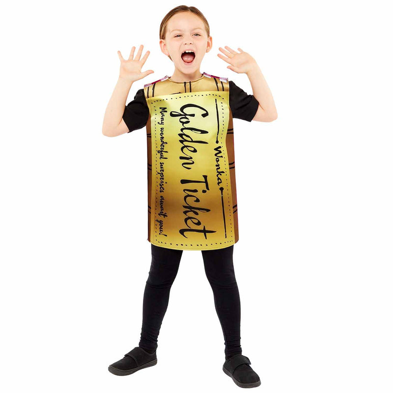 Cute and shiny outfit for kids to dress up as a golden ticket