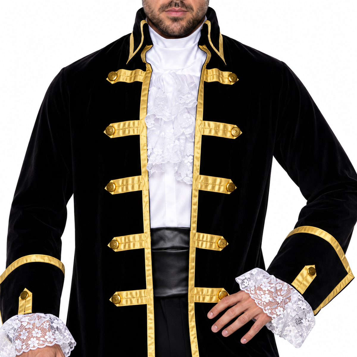 Pirate Captain, Black Adult Costume