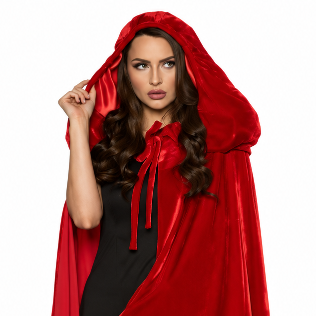 Velvet Red Cape with Deluxe Hood