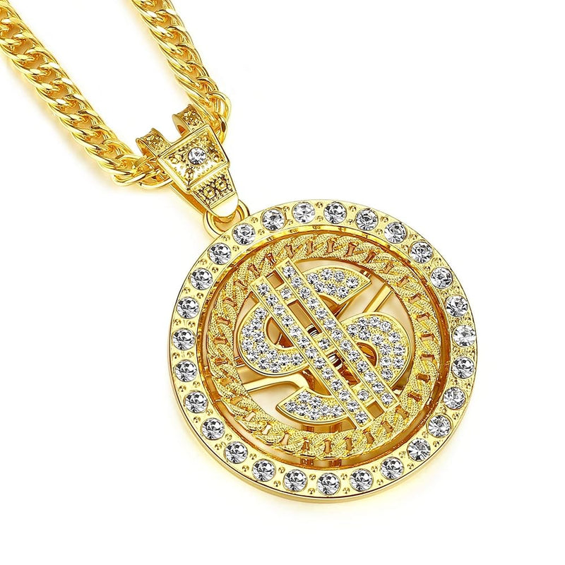 Spinning Dollar Sign Necklace