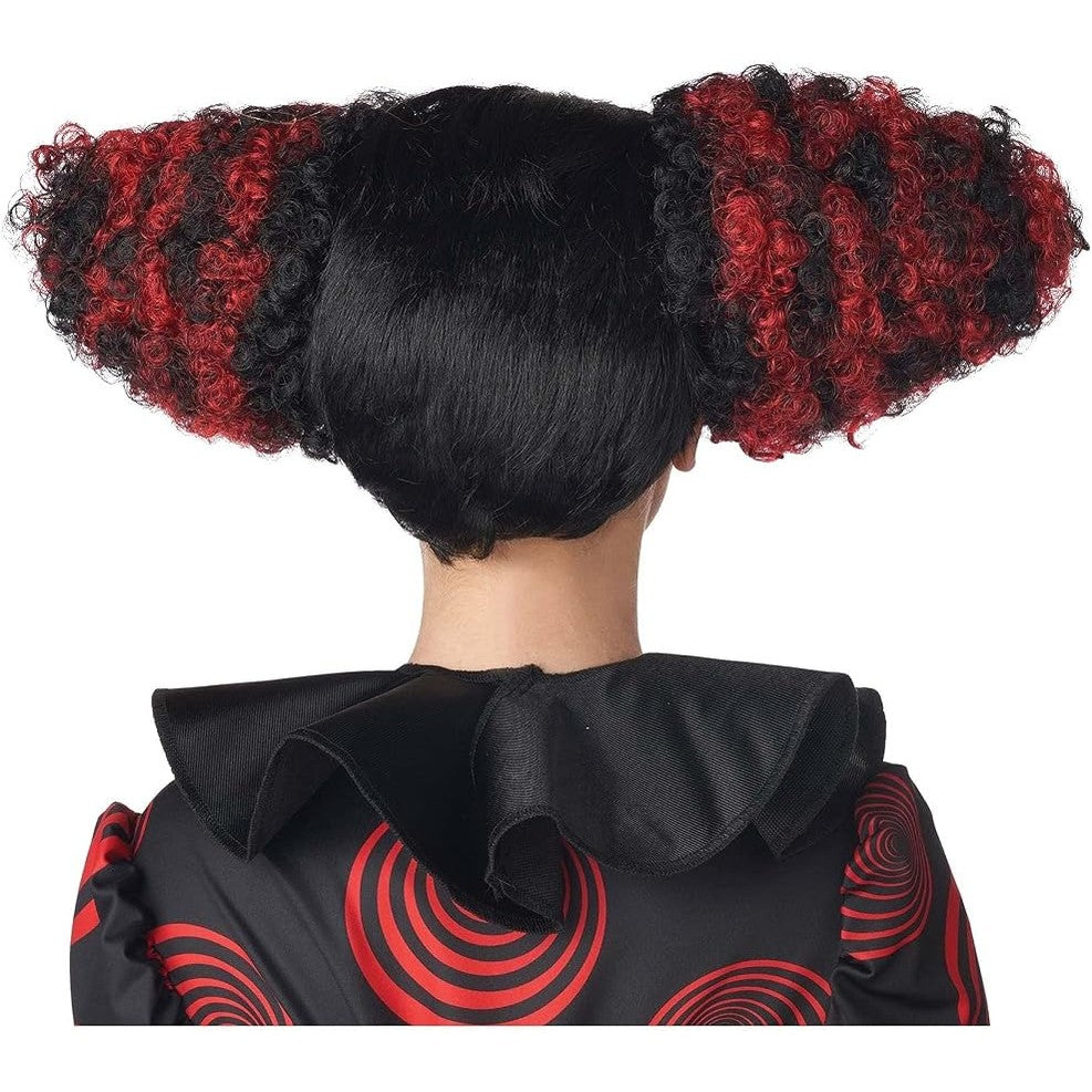 Evil Clown Wig, Black & Red