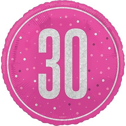 Glitz Hot Pink 30 Foil Balloon 45cm