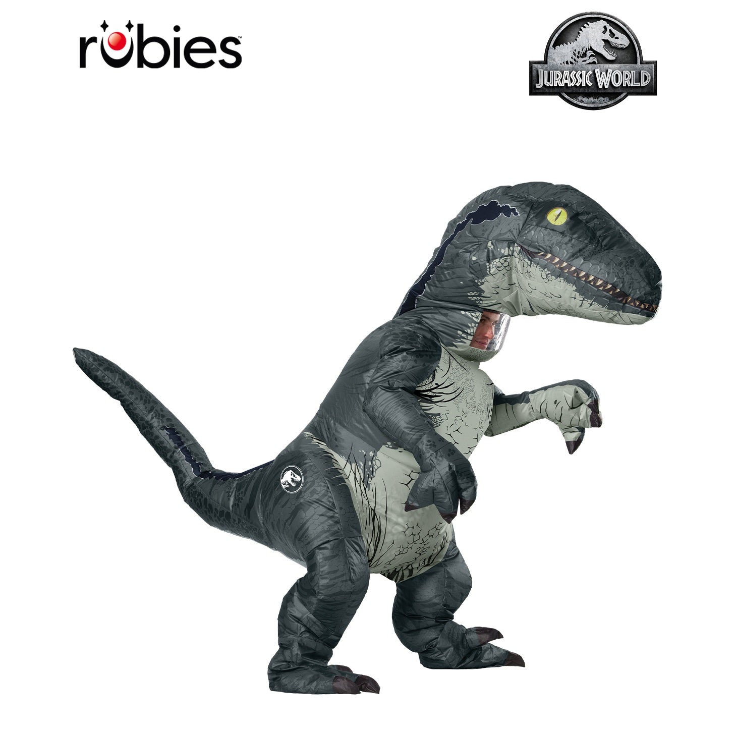 Velociraptor Blue Inflatable Costume, Adult