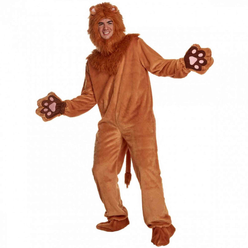 Deluxe Lion Adult Plush Jumpsuit Costume