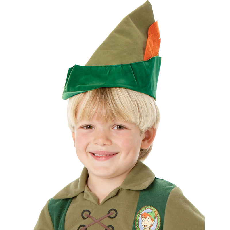 Kids Peter Pan outfit with belt, dagger, and shoe covers