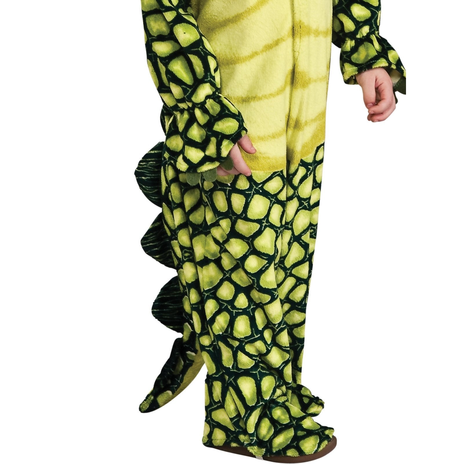 Triceratops Dinosaur Costume, Child, back view with tail and textured skin