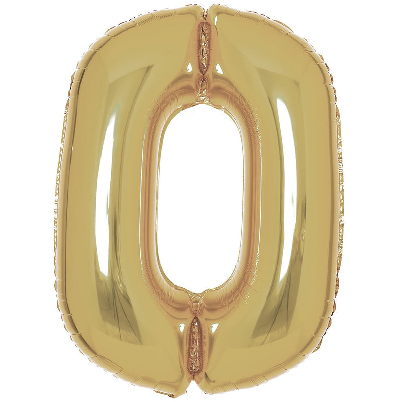 White Gold Foil Number 0 Balloon 89cm