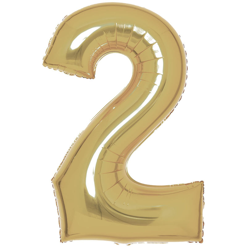White Gold Foil Number 2 Balloon 89cm