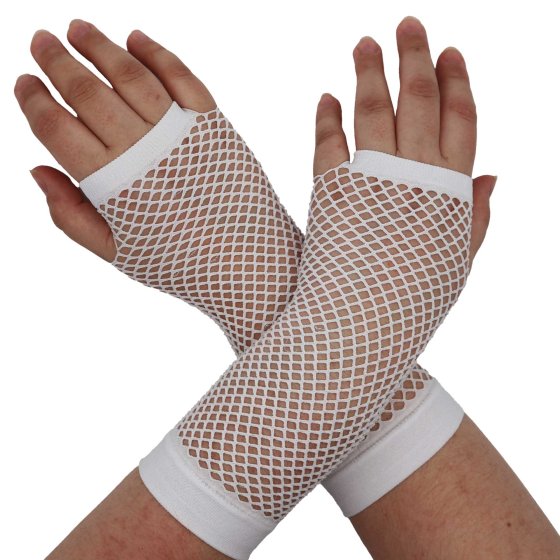 Fishnet Medium Gloves White