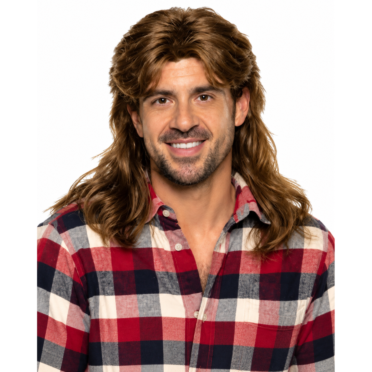 Mullet Costume Wig, Brown