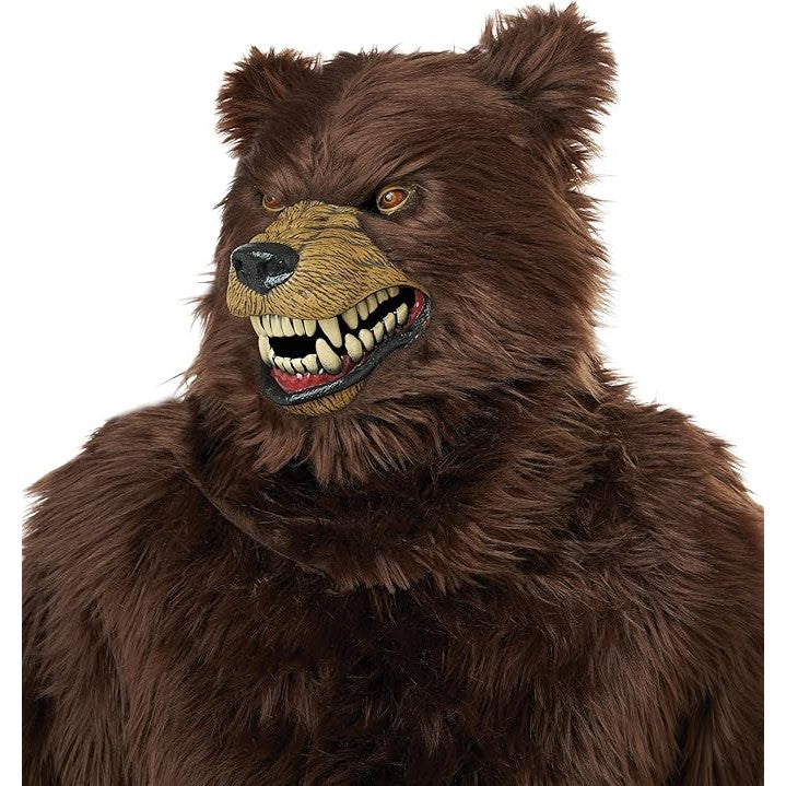 Grizzly Bear Adult Deluxe Costume with Moveable Jaw Mask