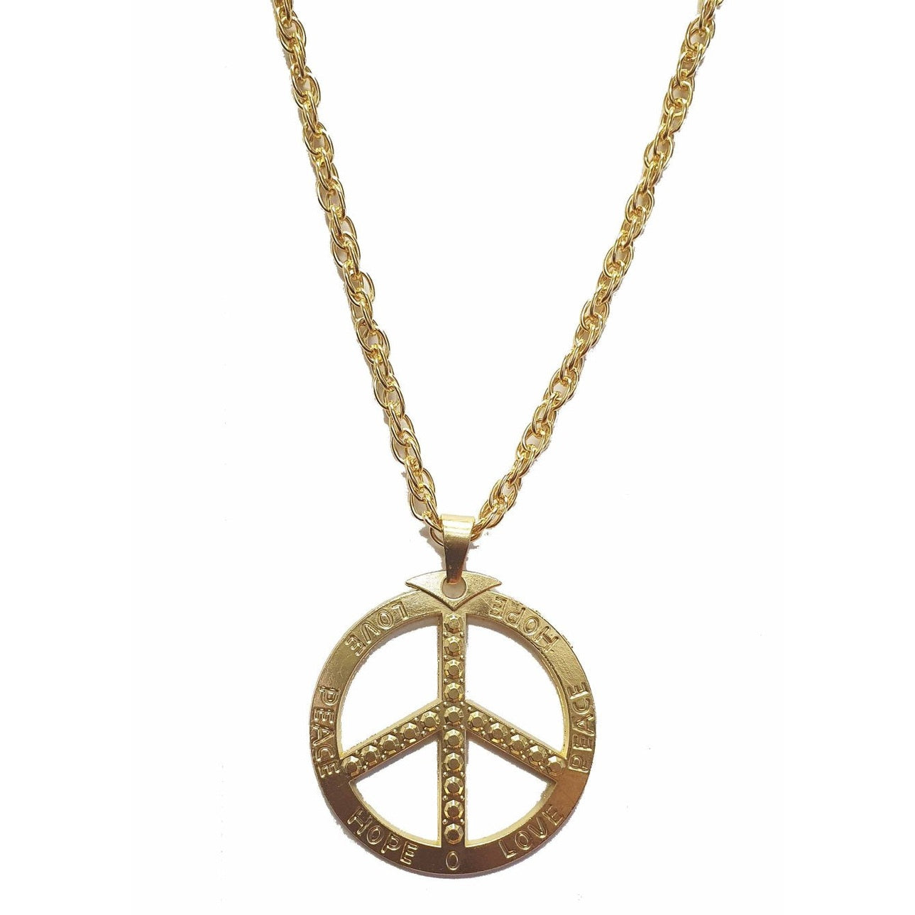 Peace Sign Gold Necklace