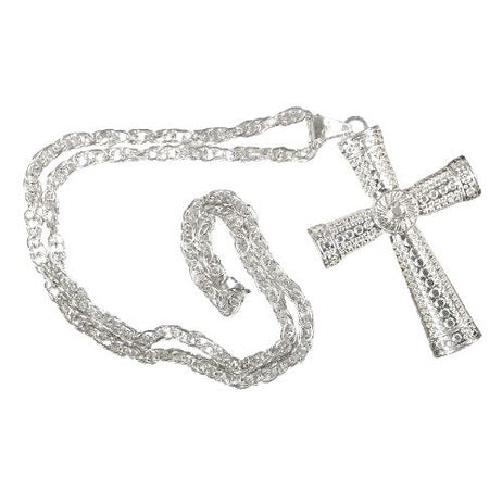 Cross Heavy Metal Silver Necklace