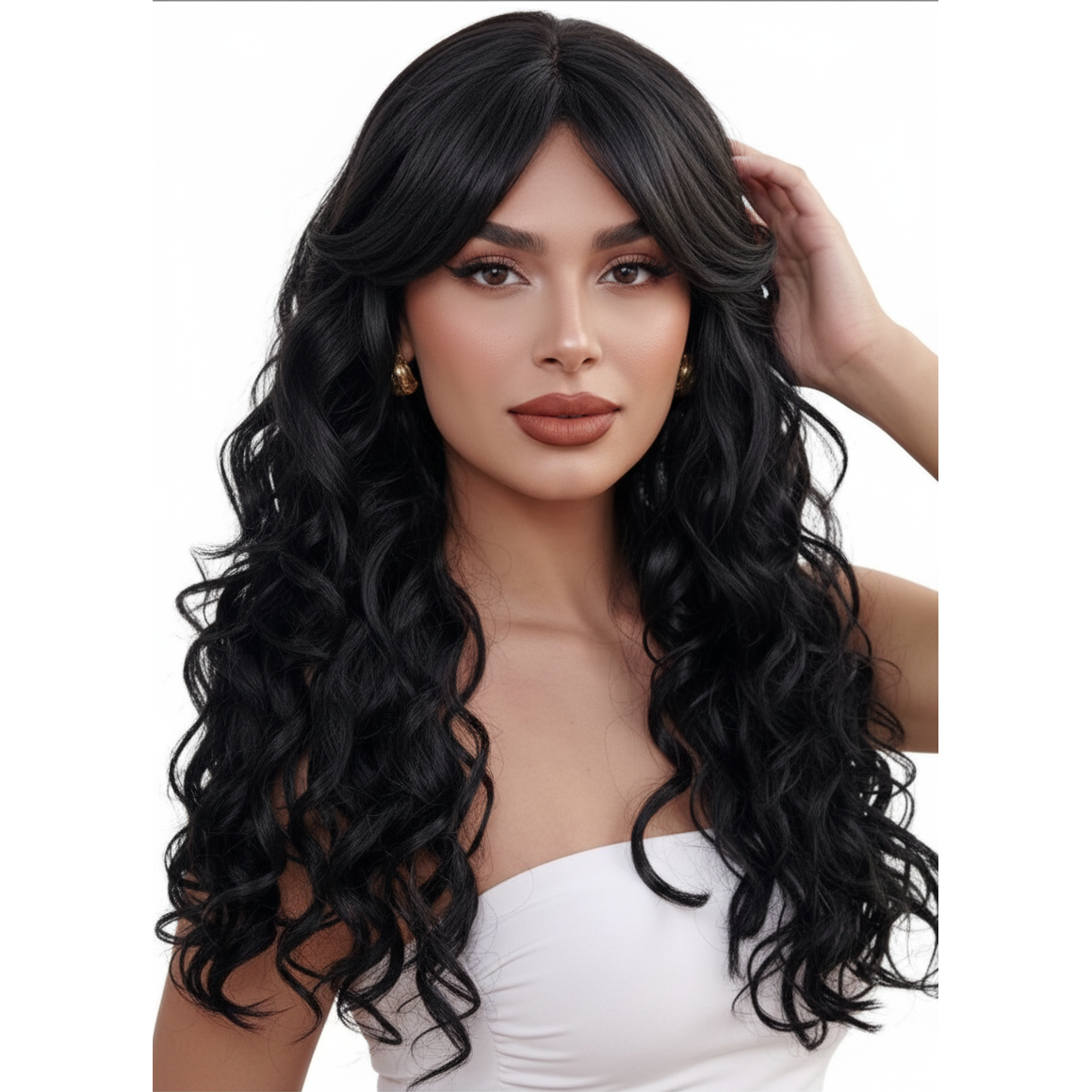 Ash Midnight Muse Long Wavy Black Wig with Fringe | Allaura Fever Dream