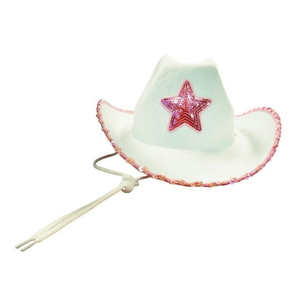 Cowgirl Hat - White/Pink