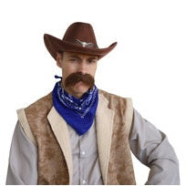 Faux Suede Cowboy Hat - Brown