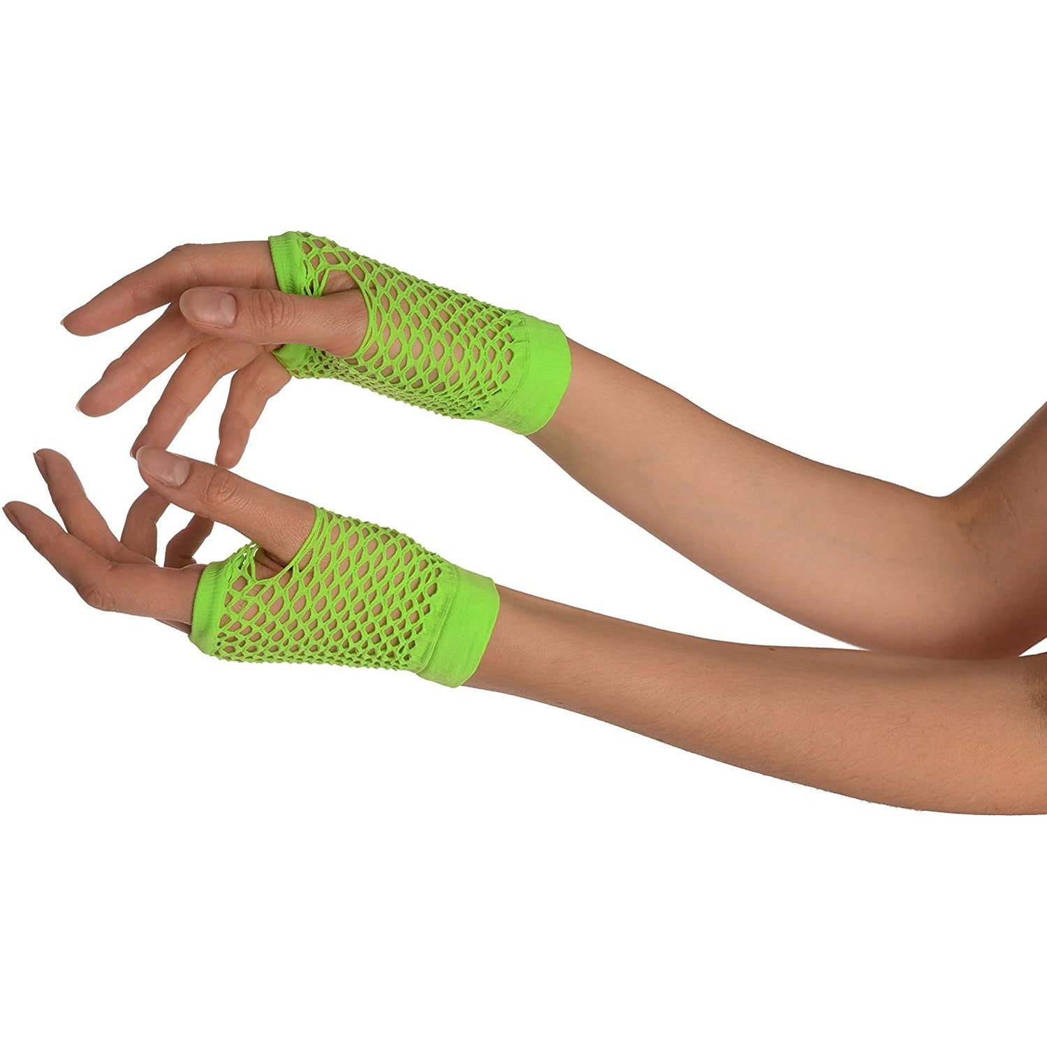 Green Fishnet Gloves