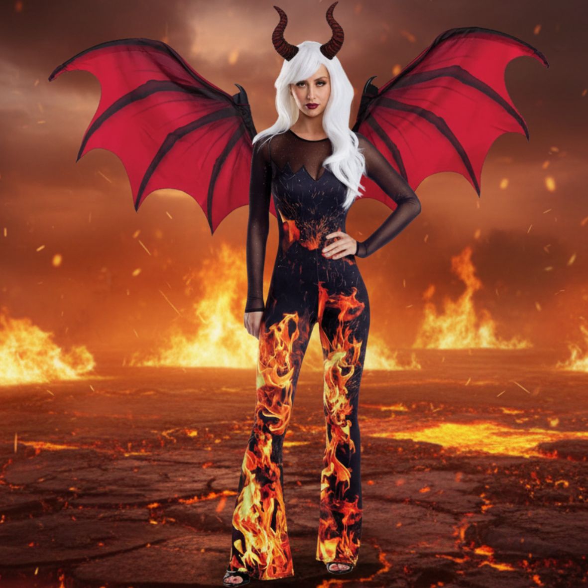Flame Jumpsuit Womens Costume