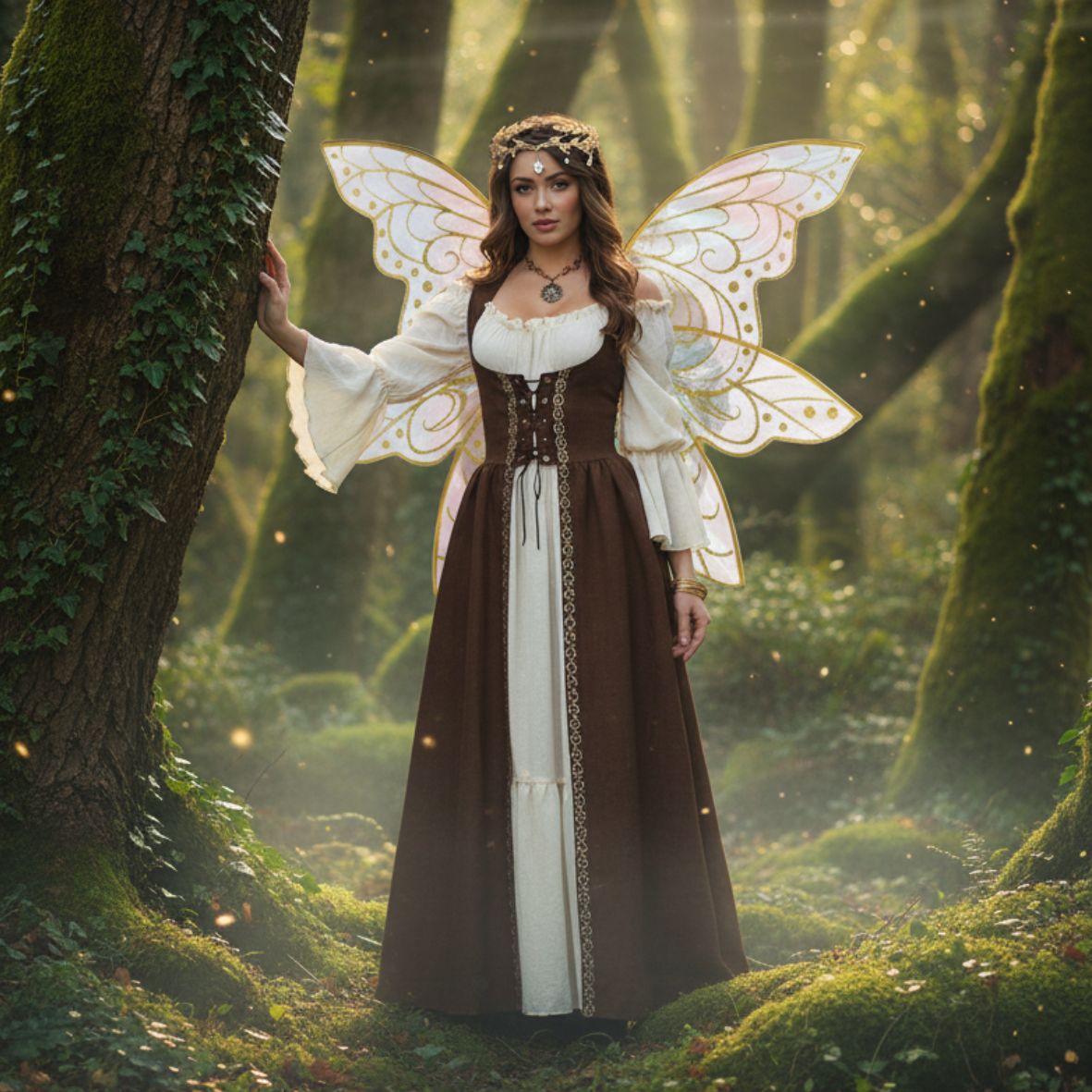 Brown Medieval Overdress Adult Costume