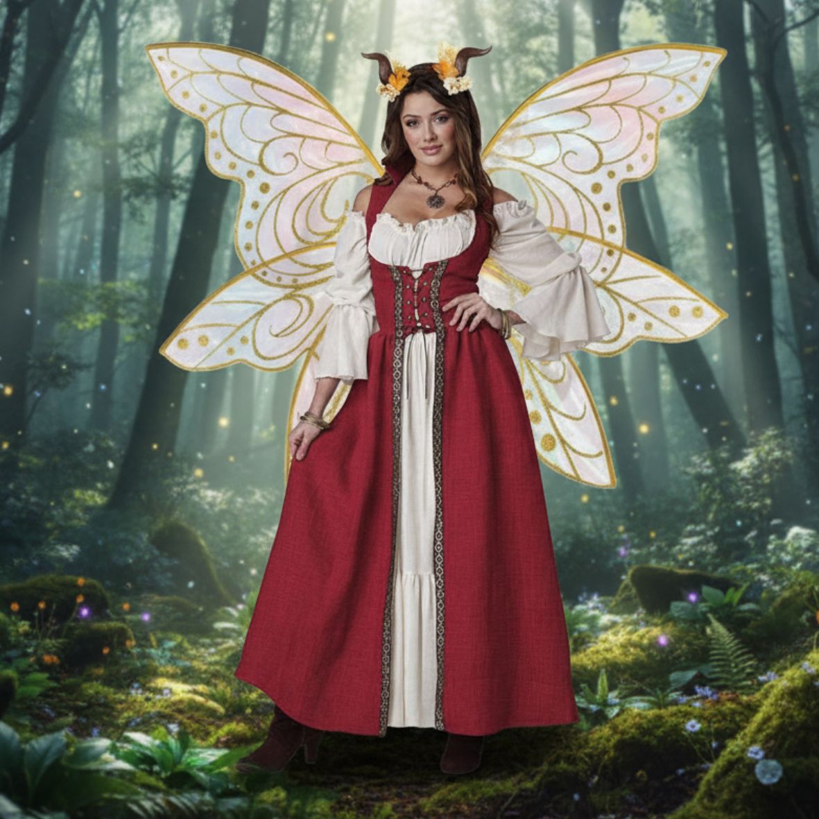 Burgundy Medieval Overdress Adult Costume