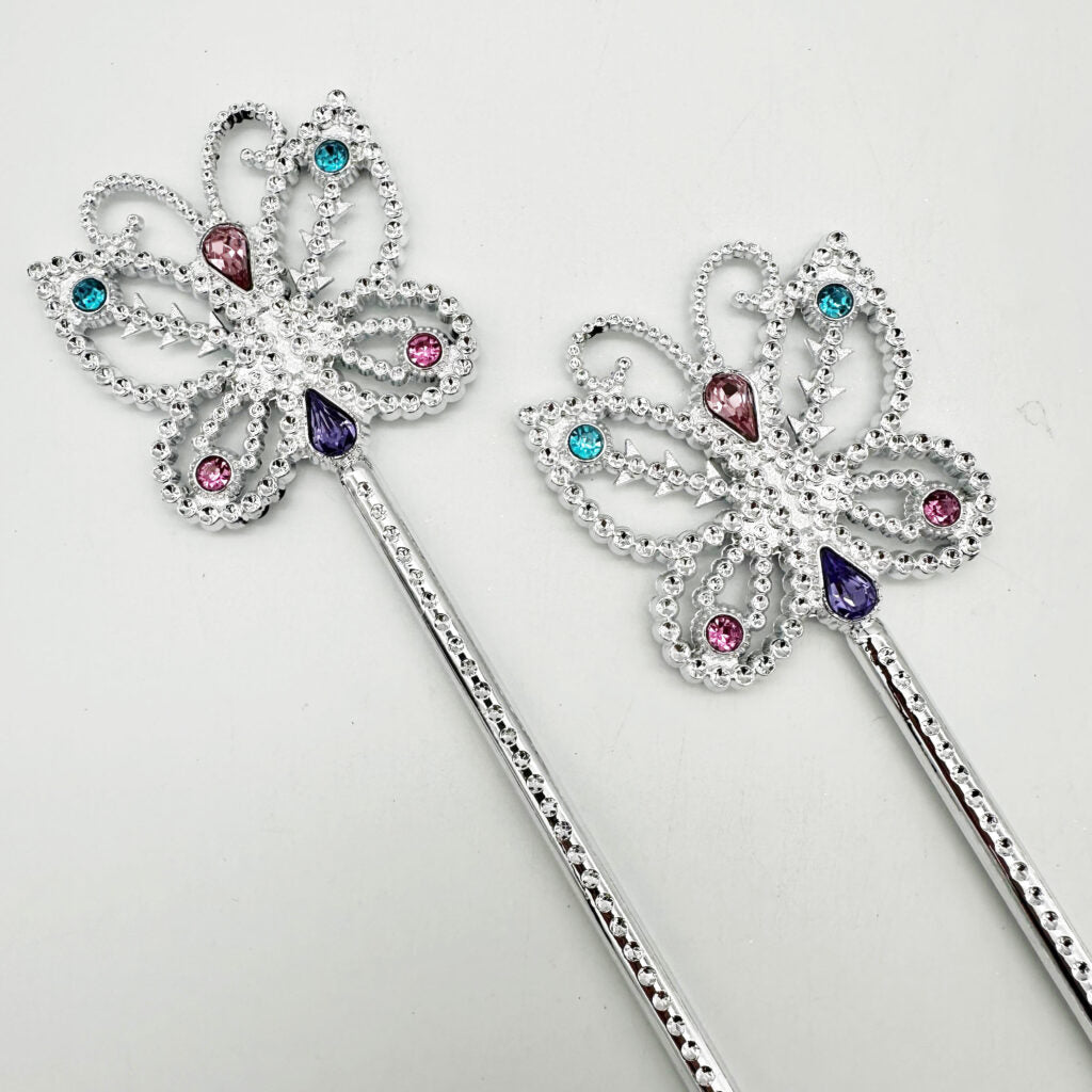 Butterfly Silver Wand 38cm
