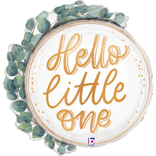 Hello Little One Eucalyptus Round Foil Balloon