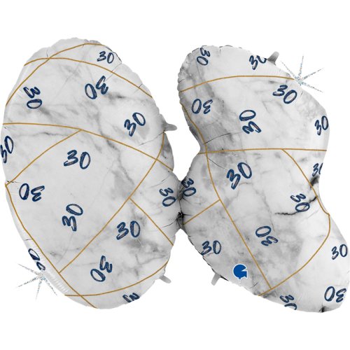 Marble 30 Giant Number Foil Balloon Set 109cm