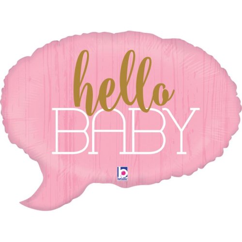 Hello Baby! Pink Speech Bubble Foil Balloon 56cm