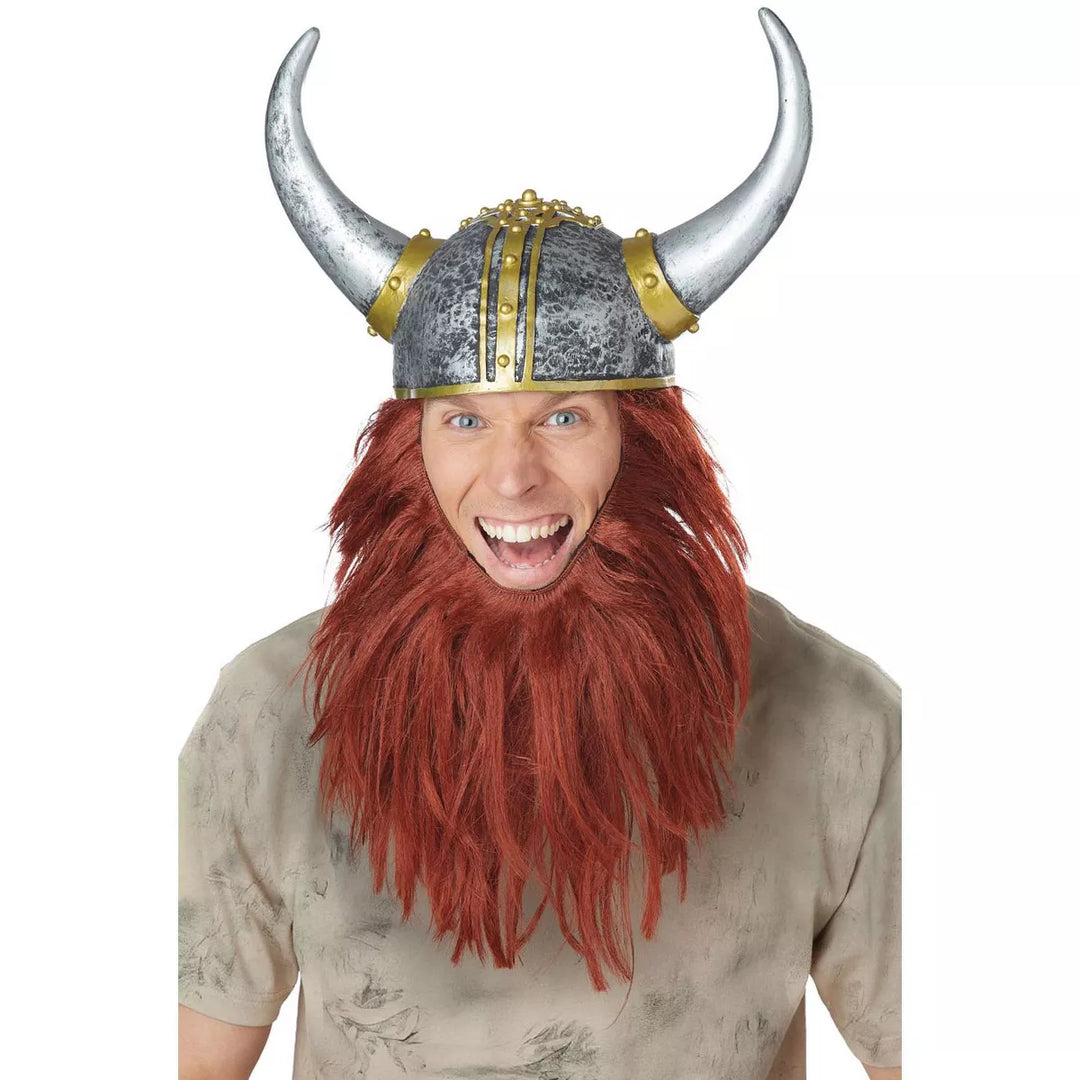 Authentic Viking Getup Costume Kit with helmet, shield, and axe