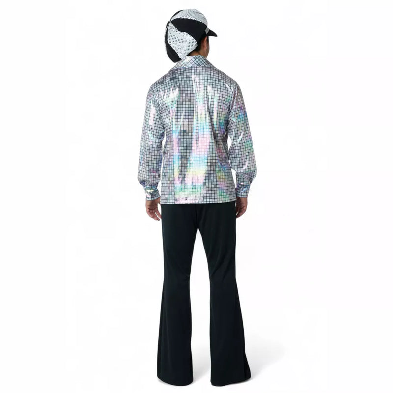 Disco Shirt and Hat Set - Silver, Adult