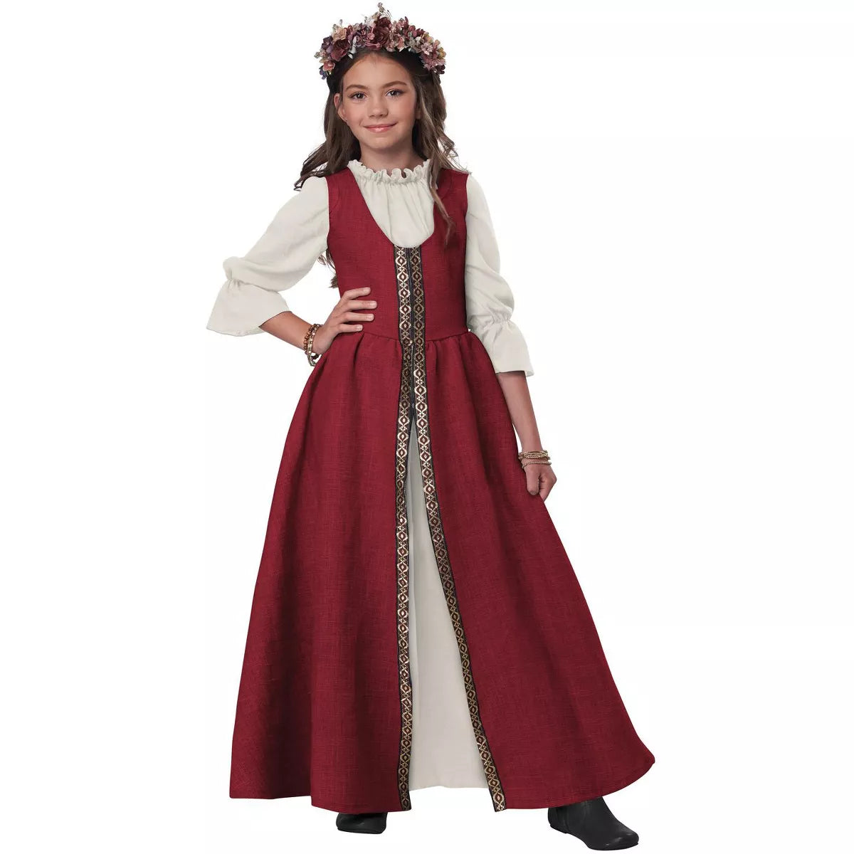 Renaissance Faire Dress Girls' Costume (Red)