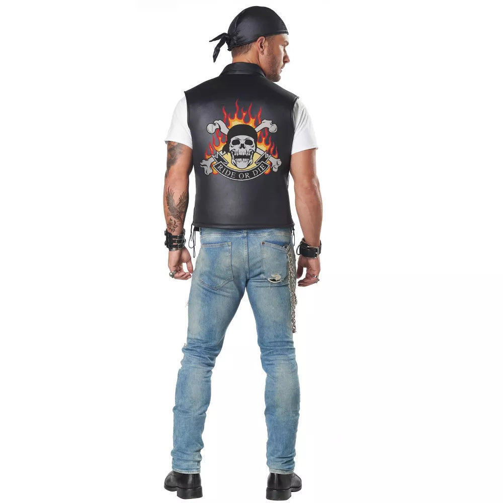 Bad Biker Vest Adult Costume.