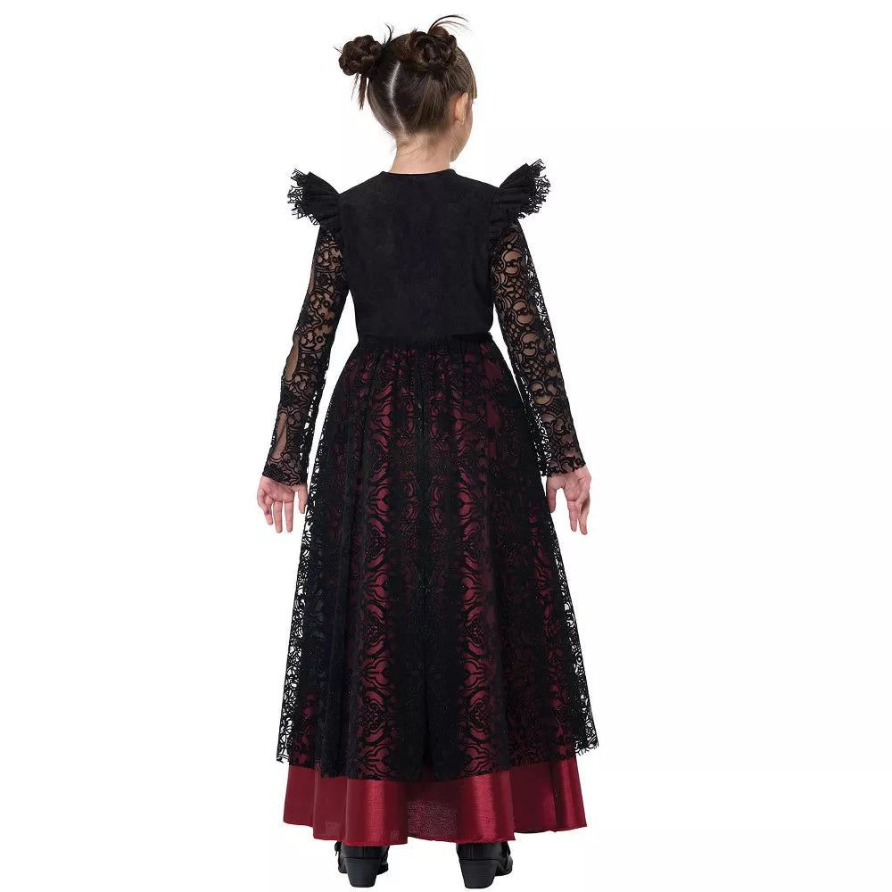 Halloween costume for girls with gothic vampire theme